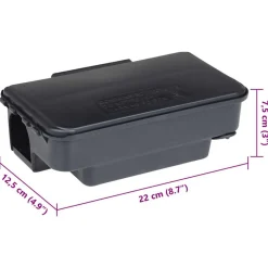Vidaxl Anti-Nuisibles | - Pièges à souris 12 pcs noir 22x12,5x7,5 cm