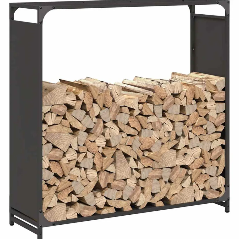 Vidaxl - Portant de bois chauffage noir 90x28x90 cm Sale