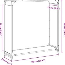 Vidaxl - Portant de bois chauffage noir 90x28x90 cm Sale