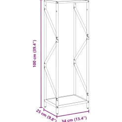 VidaXL - Portant de bois chauffage vert olive 34x25x100 cm Outlet