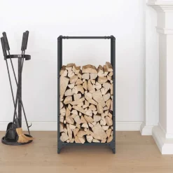 Vidaxl Bois Et Accessoires De Cheminées | - Portant de bois chauffage anthracite 34x25x70 cm