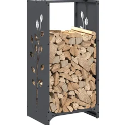 Vidaxl Bois Et Accessoires De Cheminées | - Portant de bois chauffage anthracite 34x25x70 cm