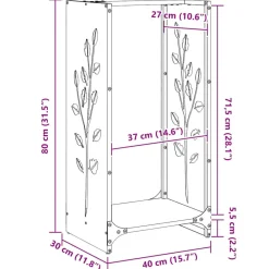 Vidaxl Bois Et Accessoires De Cheminées | - Portant de bois chauffage anthracite 34x25x70 cm