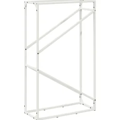 Vidaxl Bois Et Accessoires De Cheminées | - Portant de bois chauffage blanc 60x25x100 cm