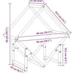 VidaXL - Portant de bois chauffage noir 50x25x50 cm Best