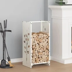 VidaXL - Portant de bois chauffage blanc 40x30x80 cm Outlet