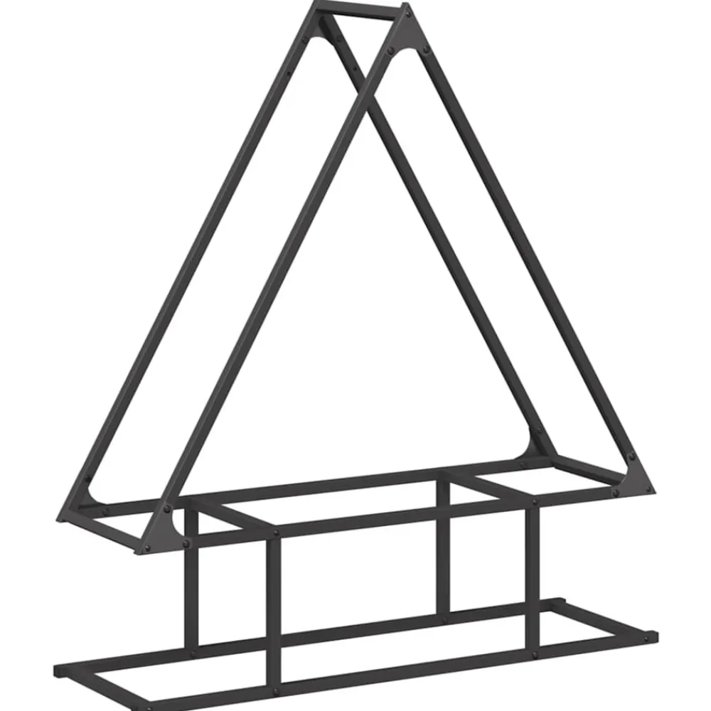 Vidaxl - Portant de bois chauffage noir 80x25x90 cm Sale