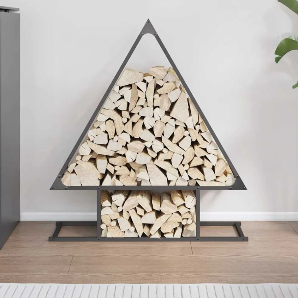 Vidaxl - Portant de bois chauffage noir 80x25x90 cm Sale