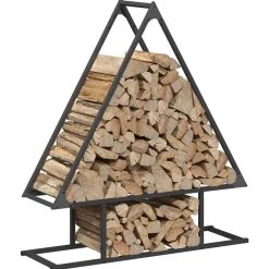Vidaxl - Portant de bois chauffage noir 80x25x90 cm Sale