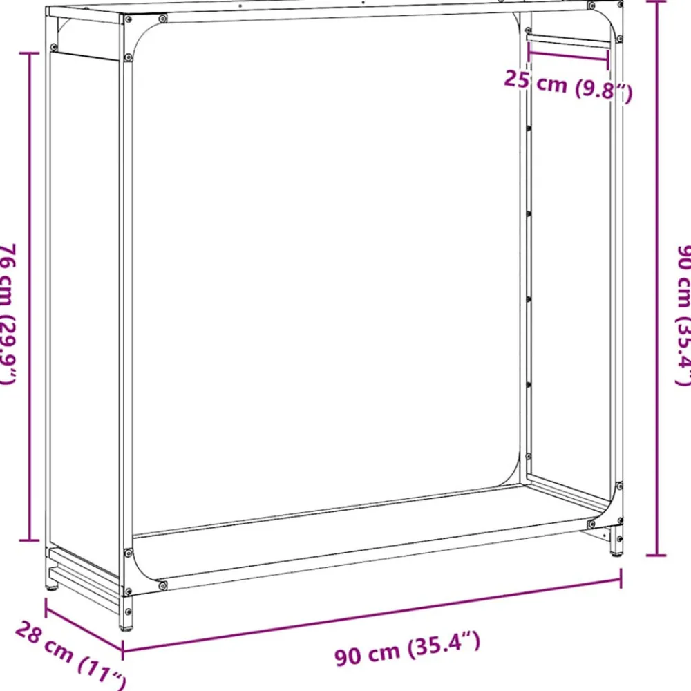 VidaXL Bois Et Accessoires De Cheminées | - Portant de bois chauffage blanc 90x28x90 cm