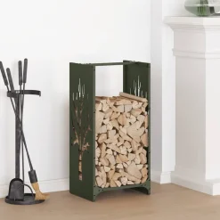VidaXL - Portant de bois chauffage vert olive 40x30x80 cm Clearance