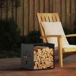 Vidaxl - Portant de bois chauffage noir 40x40x40 cm Best