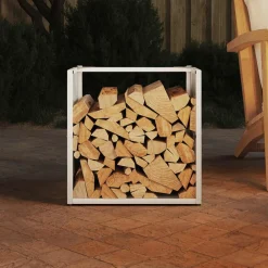 Vidaxl - Portant de bois chauffage blanc 40x40x40 cm Discount