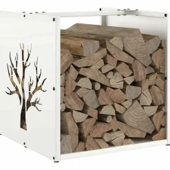 Vidaxl - Portant de bois chauffage blanc 40x40x40 cm Discount