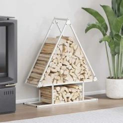 Vidaxl - Portant de bois chauffage blanc 80x25x90 cm New