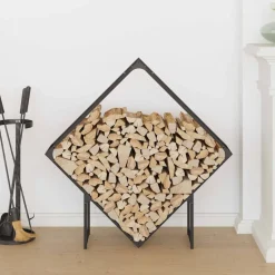 Vidaxl - Portant de bois chauffage noir 100x25x100 cm Online