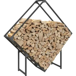 Vidaxl - Portant de bois chauffage noir 100x25x100 cm Online