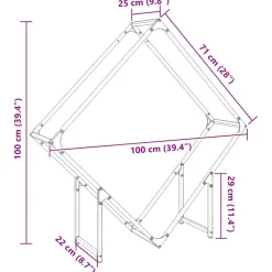 Vidaxl - Portant de bois chauffage noir 100x25x100 cm Online