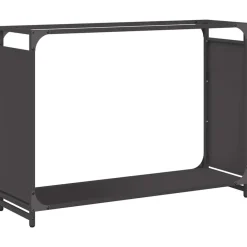 Vidaxl Bois Et Accessoires De Cheminées | - Portant de bois chauffage noir 90x28x65 cm