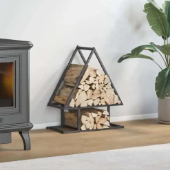 Vidaxl - Portant de bois chauffage noir 50x25x60 cm Outlet