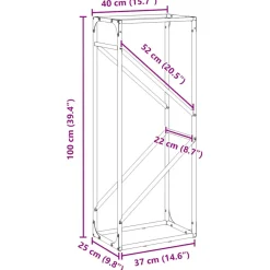 Vidaxl - Portant de bois chauffage vert olive 40x25x100 cm Outlet