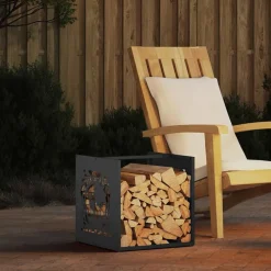 Vidaxl - Portant de bois chauffage noir 40x40x40 cm Hot