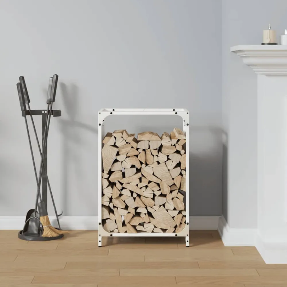 Vidaxl - Portant de bois chauffage blanc 44x28x65 cm
