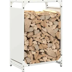 Vidaxl - Portant de bois chauffage blanc 44x28x65 cm