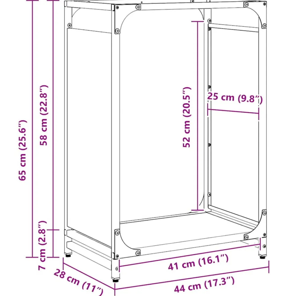 Vidaxl - Portant de bois chauffage blanc 44x28x65 cm
