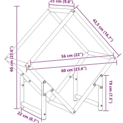 Vidaxl Bois Et Accessoires De Cheminées | - Portant de bois chauffage noir 60x25x60 cm