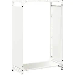 Vidaxl Bois Et Accessoires De Cheminées | - Portant de bois chauffage blanc 60x28x90 cm