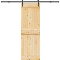 VidaXL Mercerie | - Porte coulissante et kit de quincaillerie 80x210 cm pin massif