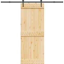 VidaXL Mercerie | - Porte coulissante et kit de quincaillerie 90x210 cm pin massif