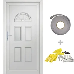 Vidaxl Mercerie | - Porte d'entrée blanc 110x210 cm pvc