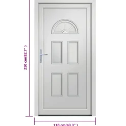Vidaxl Mercerie | - Porte d'entrée blanc 110x210 cm pvc