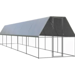 Vidaxl Poulaillers, Clapiers Et Accessoires | - Poulailler d extérieur 2x12x2 m acier galvanisé