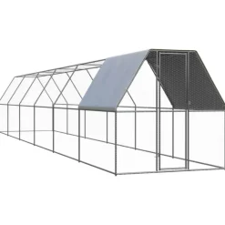 VidaXL Poulaillers, Clapiers Et Accessoires | - Poulailler d extérieur 2x12x2 m acier galvanisé