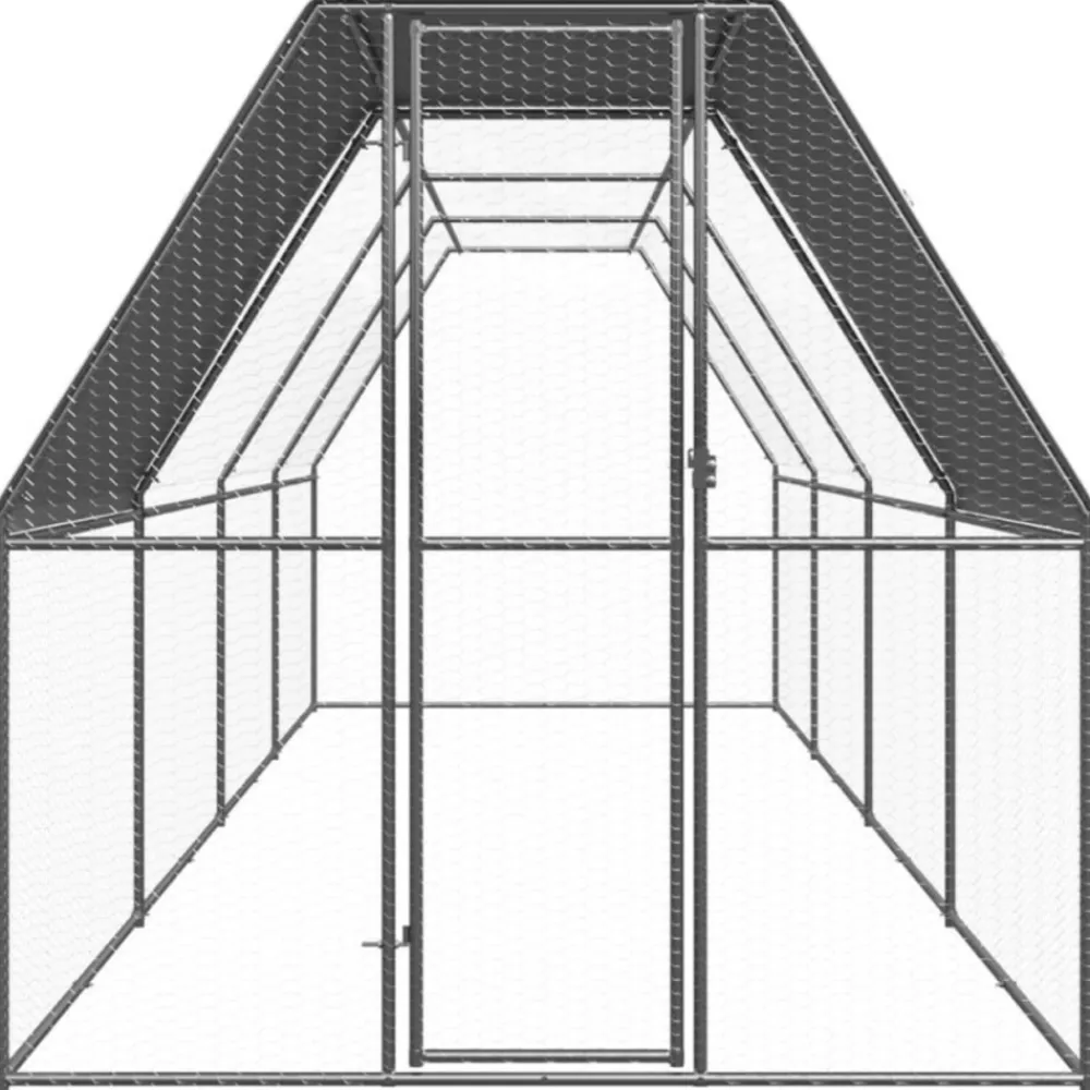 Vidaxl Poulaillers, Clapiers Et Accessoires | - Poulailler d extérieur 2x8x2 m acier galvanisé
