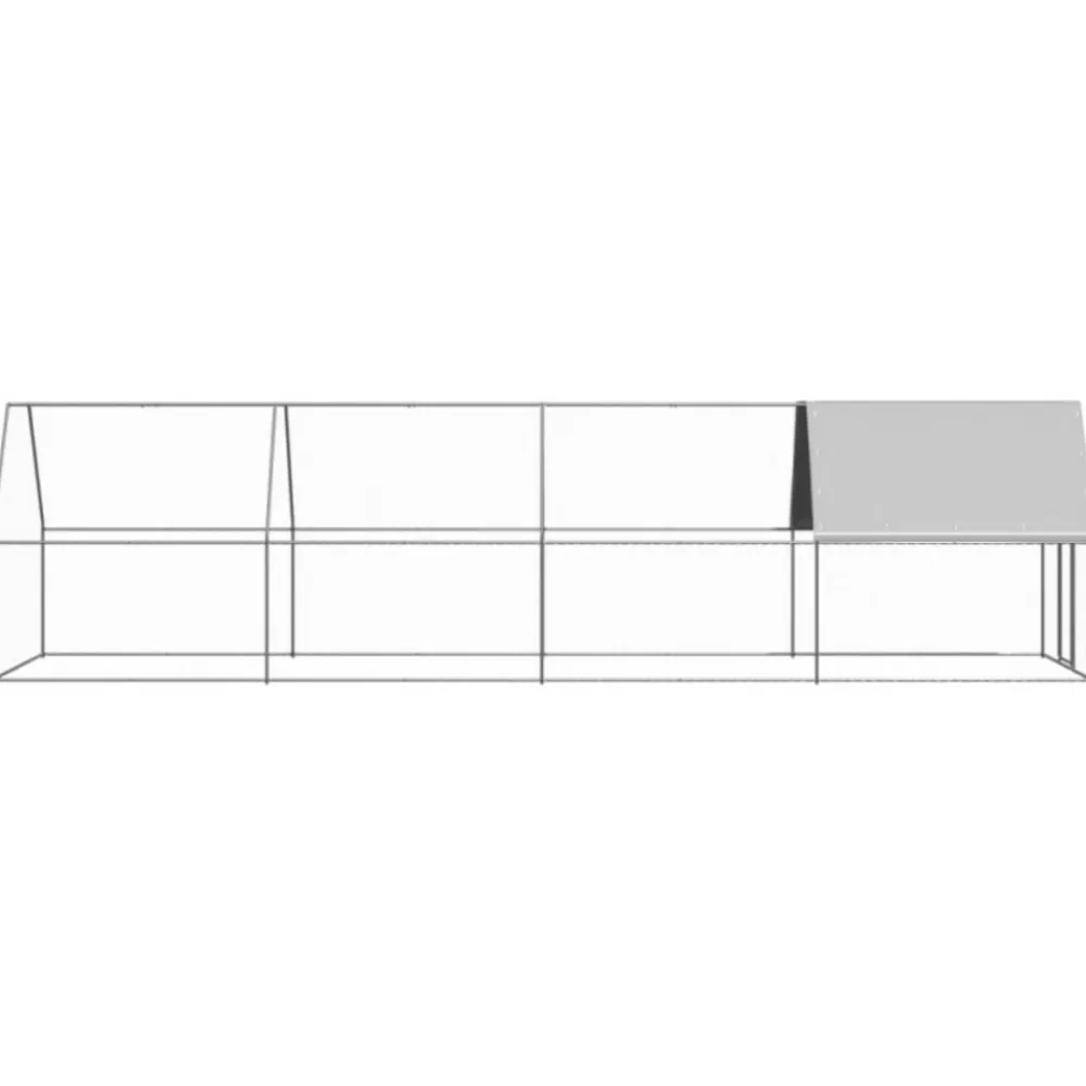 Vidaxl Poulaillers, Clapiers Et Accessoires | - Poulailler d extérieur 2x8x2 m acier galvanisé