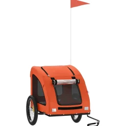 VidaXL Paniers, Transports Et Chatières | - Remorque de vélo pour animaux de compagnie orange