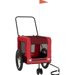 VidaXL Paniers, Transports Et Chatières | - Remorque de vélo pour animaux de compagnie rouge et noir