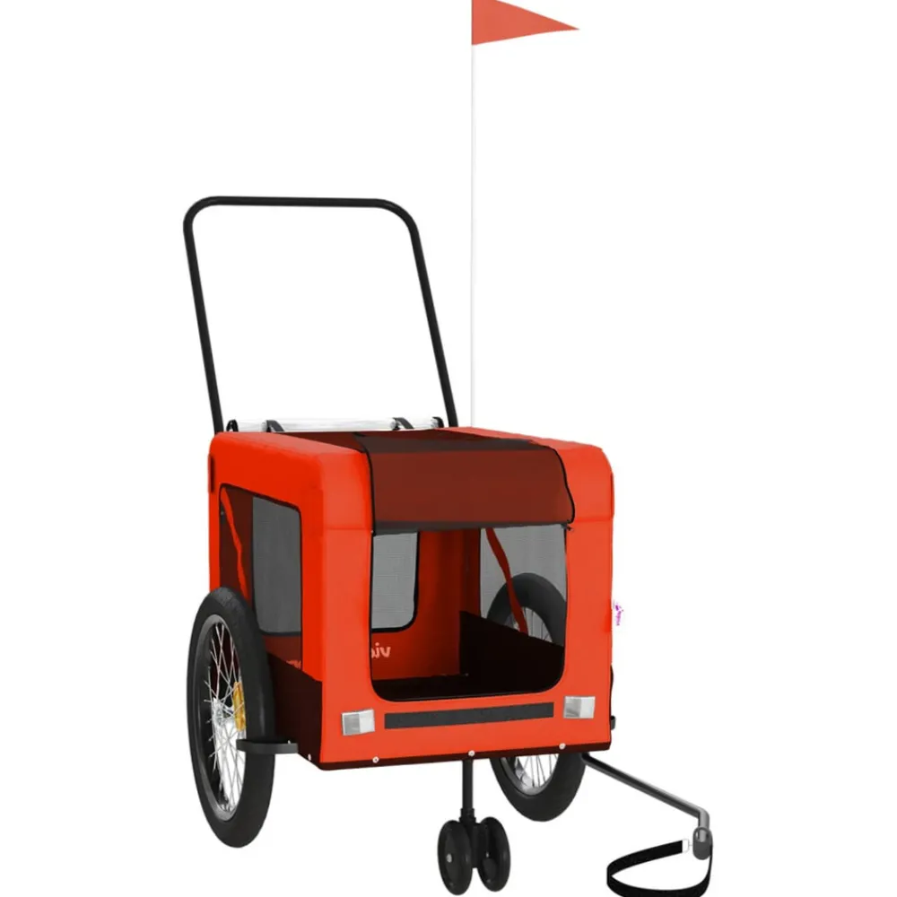 VidaXL Paniers, Transports Et Chatières | - Remorque de vélo pour animaux de compagnie orange et noir