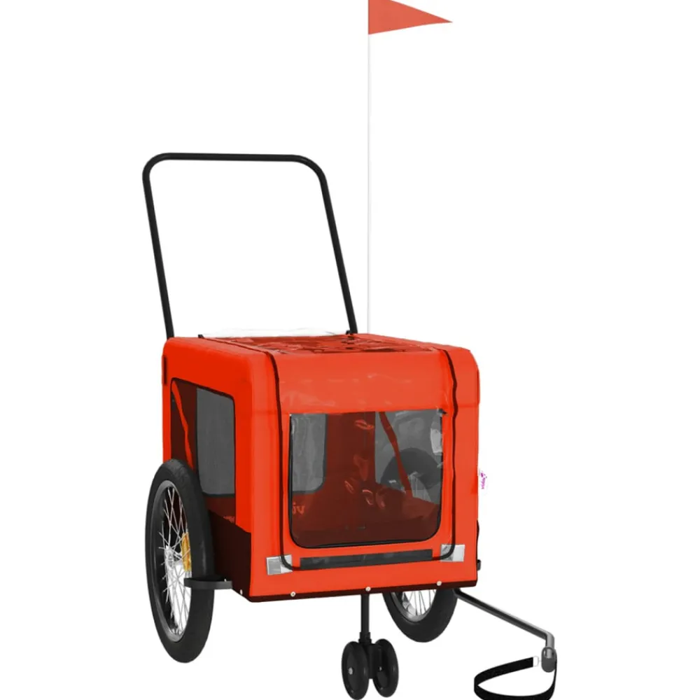 VidaXL Paniers, Transports Et Chatières | - Remorque de vélo pour animaux de compagnie orange et noir