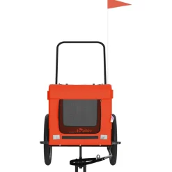 VidaXL Paniers, Transports Et Chatières | - Remorque de vélo pour animaux de compagnie orange et noir