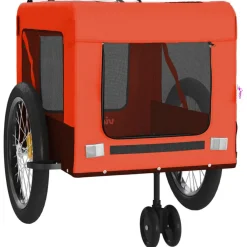 VidaXL Paniers, Transports Et Chatières | - Remorque de vélo pour animaux de compagnie orange et noir