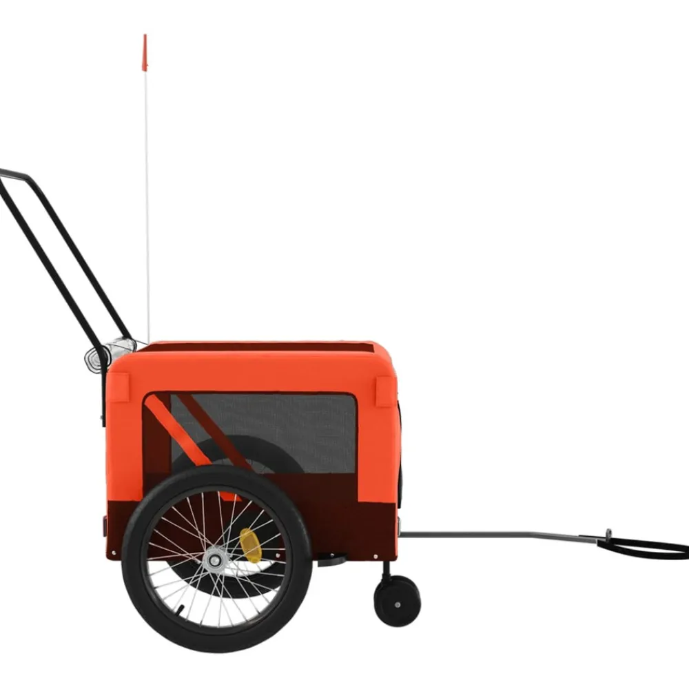 VidaXL Paniers, Transports Et Chatières | - Remorque de vélo pour animaux de compagnie orange et noir