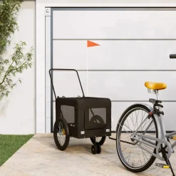 VidaXL Paniers, Transports Et Chatières | - Remorque de vélo pour animaux de compagnie noir