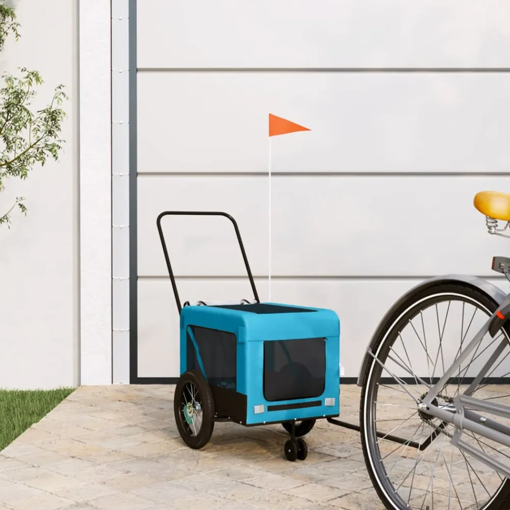 Vidaxl Paniers, Transports Et Chatières | - Remorque de vélo pour animaux de compagnie orange et gris