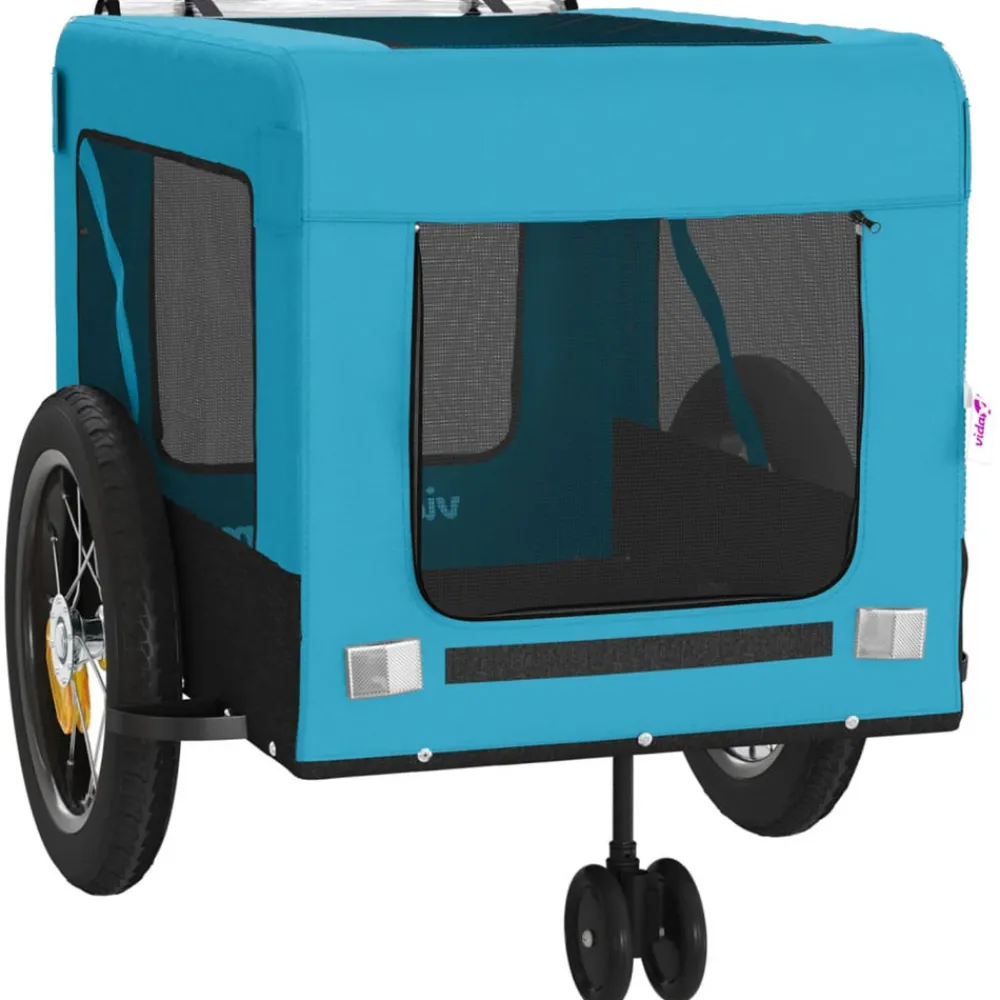 Vidaxl Paniers, Transports Et Chatières | - Remorque de vélo pour animaux de compagnie orange et gris