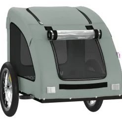 Vidaxl - Remorque de vélo pour animaux de compagnie gris Discount
